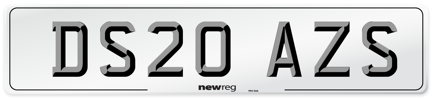 DS20 AZS Number Plate from New Reg